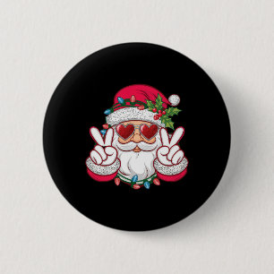 Santa Face Retro Sungles Christmas Xmas Men Women  6 Cm Round Badge