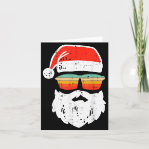 Santa Face Retro Sungles Christmas Xmas Men Women  Card