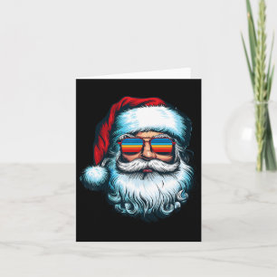 Santa Face Retro Sungles Christmas Xmas Men Women Card