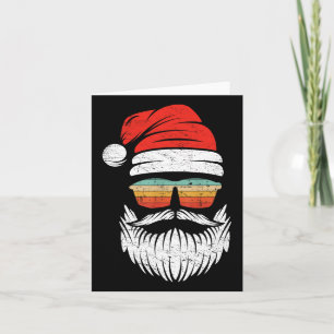 Santa Face Retro Sungles Christmas Xmas Men Women Card