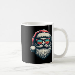 Santa Face Retro Sungles Christmas Xmas Men Women Coffee Mug