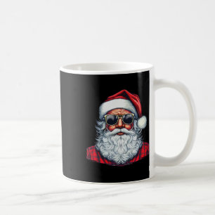 Santa Face Retro Sungles Christmas Xmas Men Women Coffee Mug