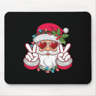 Santa Face Retro Sungles Christmas Xmas Men Women Mouse Pad