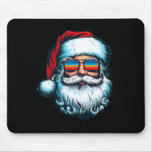 Santa Face Retro Sungles Christmas Xmas Men Women  Mouse Pad
