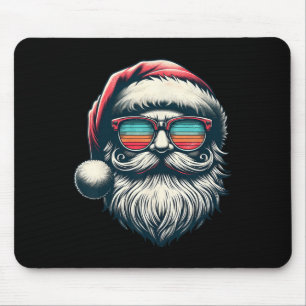 Santa Face Retro Sungles Christmas Xmas Men Women  Mouse Pad