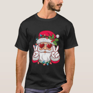 Santa Face Retro Sungles Christmas Xmas T-Shirt