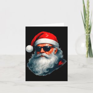 Santa Face Retro Sungles Funny Christmas Pajama Me Card