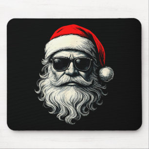 Santa Face Retro Sungles Funny Christmas Pajama Me Mouse Pad