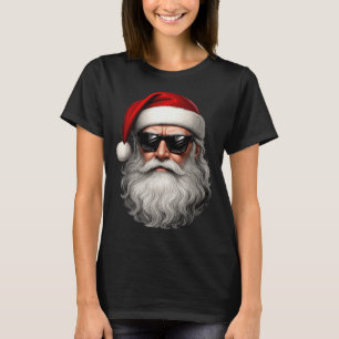 Santa Face Retro Sungles Funny Christmas Pajama Me T-Shirt