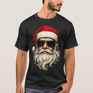 Santa Face Retro Sungles Funny Christmas Pajama Me T-Shirt