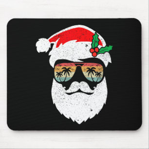 Santa Face Retro Sungles Hawaii Christmas Xmas Tro Mouse Pad