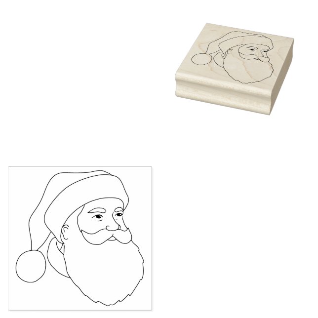 Santa Face Rubber Stamp (Stamped)