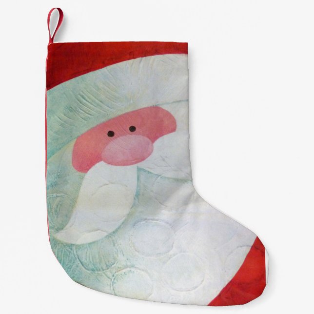 Santa Face Small Christmas Stocking (Front)