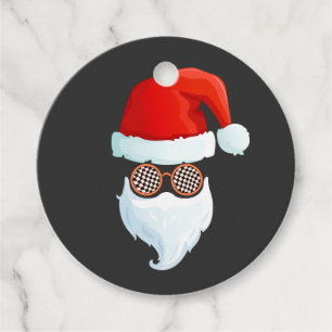 Santa Face Sunglasses Cool Hipster Christmas Favour Tags