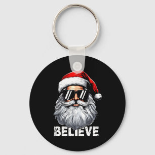 Santa Face Sungles Believe Christmas Shirts For Bo Key Ring