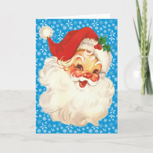 santa face vintage holiday card