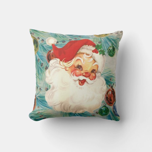 Santa Face Vintage Pillow (Front)