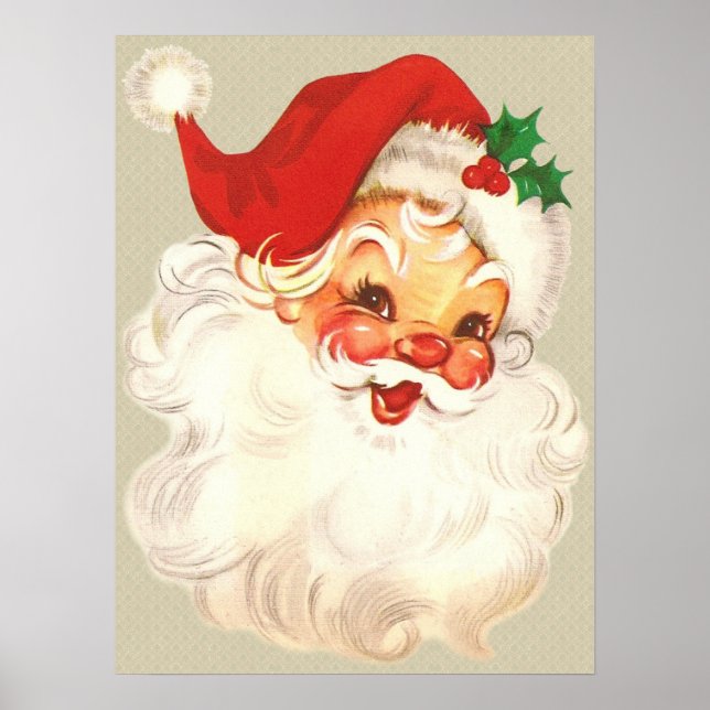 santa face vintage poster (Front)