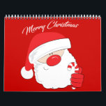 Santa Face - white text. Calendar<br><div class="desc">Merry Christmas</div>