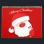 Santa Face - white text. Calendar<br><div class="desc">Merry Christmas</div>