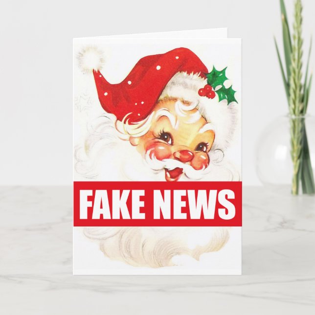 Santa Fake News Christmas Greetings Card (Front)
