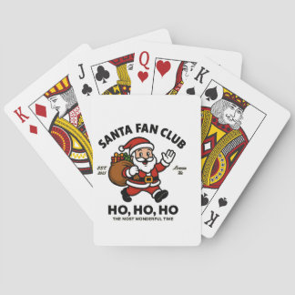 Santa Fan Club – “Ho, Ho, Ho” Vintage Christmas Gr Playing Cards