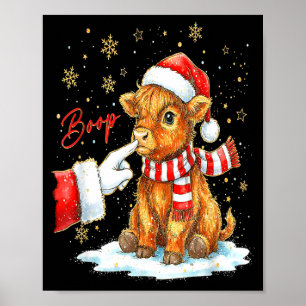 Santa Farmer Funny Western Hand Boop Christmas Hig Poster