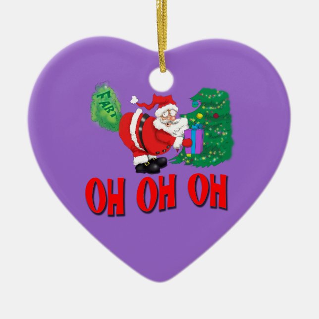 santa farted oh oh oh ornament (Front)