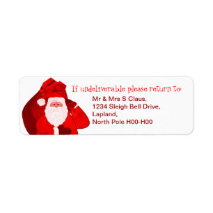 Santa Father Christmas gift return address labels