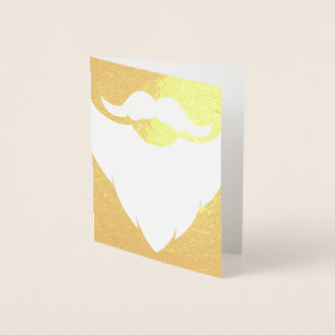 Santa Father Christmas white beard gold card