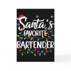Santa Favorite Bartender Christmas Lights Funny Xm