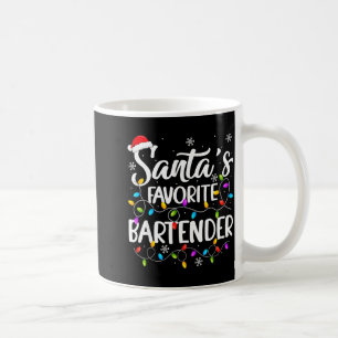 Santa Favorite Bartender Christmas Lights Funny Xm Coffee Mug