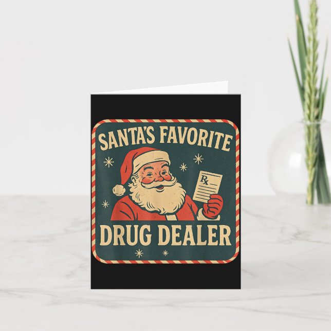 Santa Favorite Drug Er Christmas Pharmacist Health Card (Front)