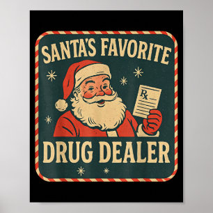 Santa Favorite Drug Er Christmas Pharmacist Health Poster