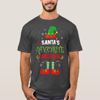 Santa Favourite Caregiver Elf Christmas Pyjamas T-Shirt