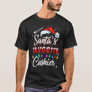 Santa Favourite Cashier Santa Hat Christmas T-Shirt