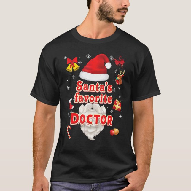 Santa Favourite Doctor Christmas Cute Santa Face S T-Shirt (Front)