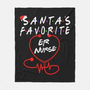Santa favourite ER nurse Christmas Gifts Fleece Blanket