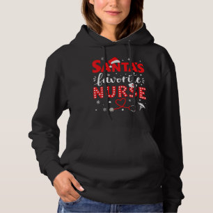 Santa favourite nurse for christmas in hospital hoodie
