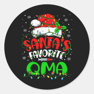 Santa Favourite Qma Christmas Qualified Medical Ai Classic Round Sticker