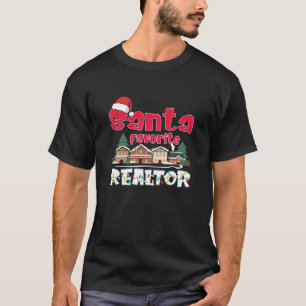 Santa Favourite Realtor Funny Christmas Lights Paj T-Shirt