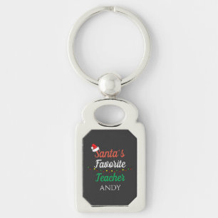 Santa Favourite Teacher Merry Christmas Teacher Key Ring