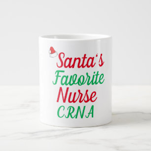 Santa Favourites CRNA Nurse Merry Christmas Nursin Large Coffee Mug