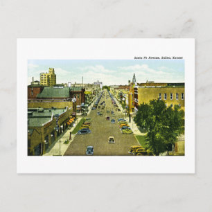 Santa Fe Avenue, Salina, Kansas Postcard