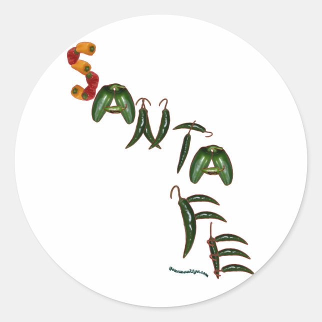 Santa Fe Chilli Peppers Classic Round Sticker (Front)