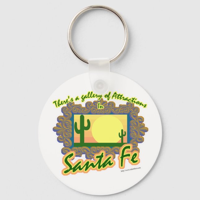 Santa Fe Gallery Cool Travel Art Slogan Key Ring (Front)