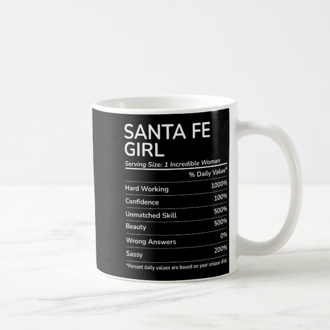 Santa Fe Girl Funny New Mexico Hometown  Coffee Mug (Right)