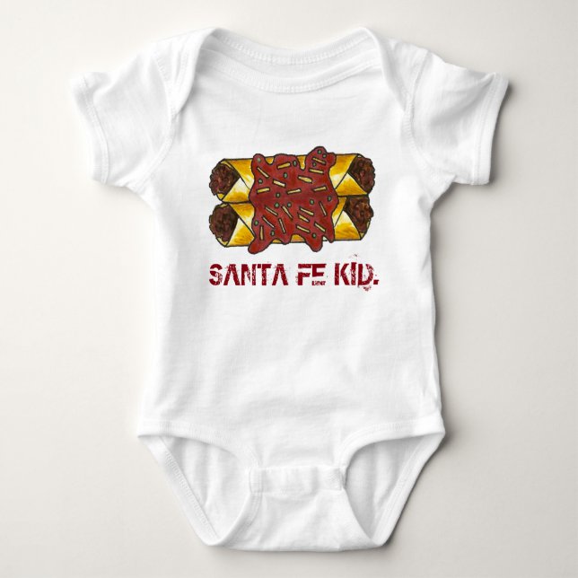 Santa Fe Kid New Mexico NM Enchiladas Foodie Baby Bodysuit (Front)