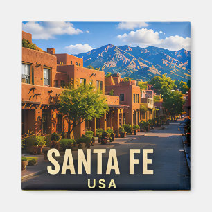 Santa Fe New Mexico Adobe Mountain Travel Gift Magnet
