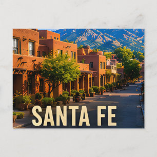 Santa Fe New Mexico Adobe Mountain Travel Gift Postcard